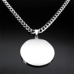 Arabic Allah Silver Round Necklace — Stainless Steel
