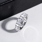 Iced Out Wedding Band Ring — 925 Silver