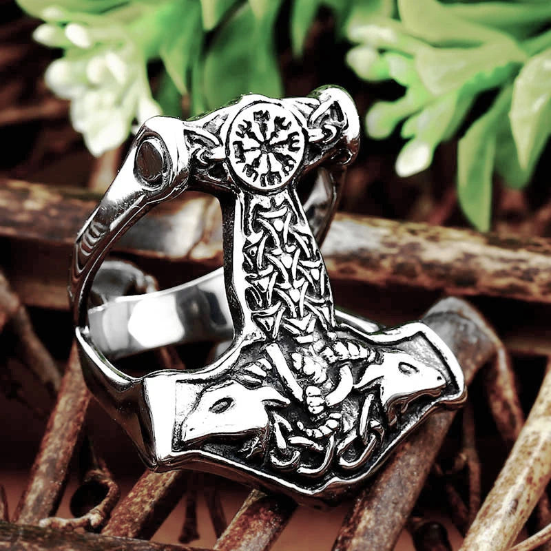 Mjolnir Thor Hammer Ring for Men — Vintage Stainless Steel