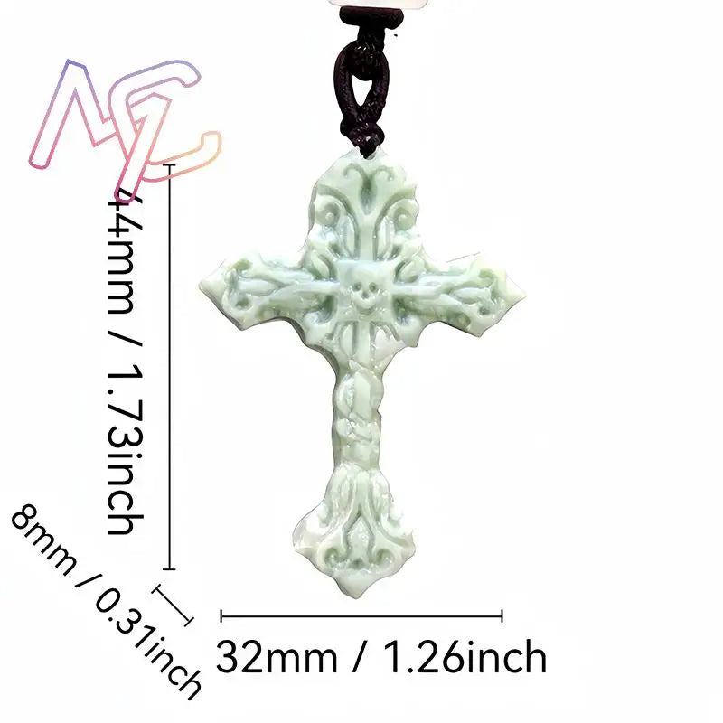 Natural Real Jade Cross Pendant Necklace Talismans Amulet Designer Gift Carved Jewelry Gifts for Women Men Charm Chinese