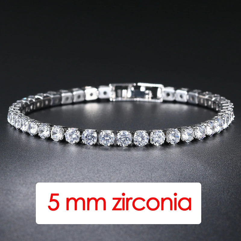 Iced Out Tennis Bracelet Stainless Steel 3/4/5MM