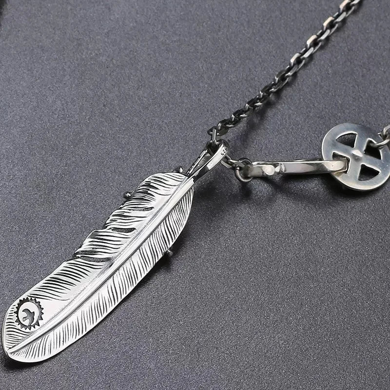 Feather 925 Silver Pendant Necklace