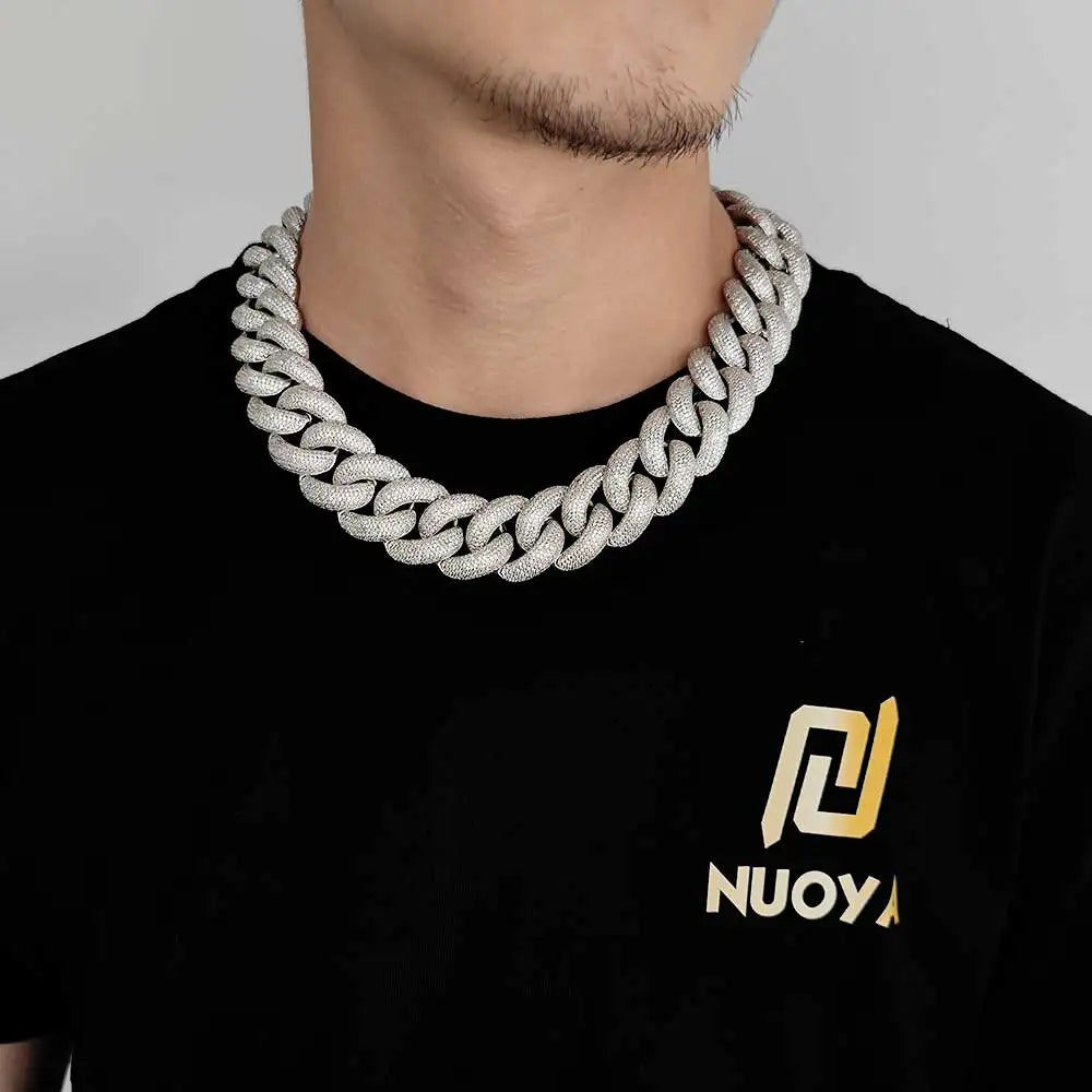 Iced Out Cuban Necklace Stainless Steel 25MM