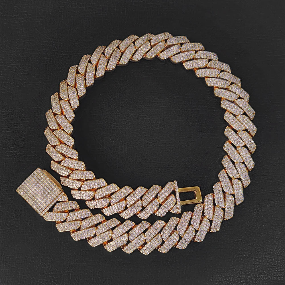 Two-Tone Iced Out Cuban Chain Necklace 20MM