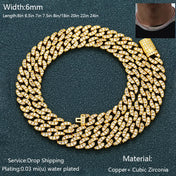 Iced Out Gold Miami Cuban Chain Necklace 8-20MM