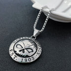 Harley Badge Skull Pendant Necklace — Stainless