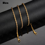 BTEN 2020 Classic Rope Chain Men Necklace Width 2/3/4/5 MM Stainless Steel Figaro Cuban Chain Necklace For Men Women Jewelry