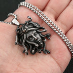Gothic Medusa Snake Pendant — Stainless Steel