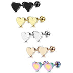 Stainless Steel Heart Stud Earrings