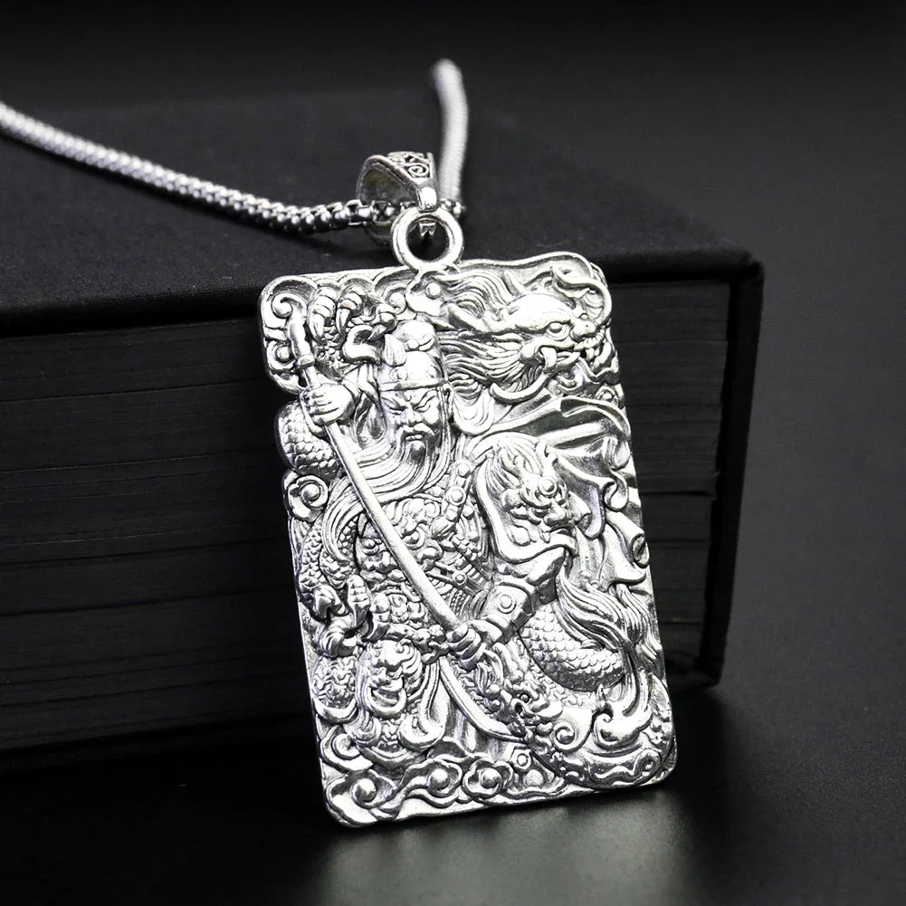 Guan Yu Dog Tag Pendant Necklace — Dragon, Brotherhood
