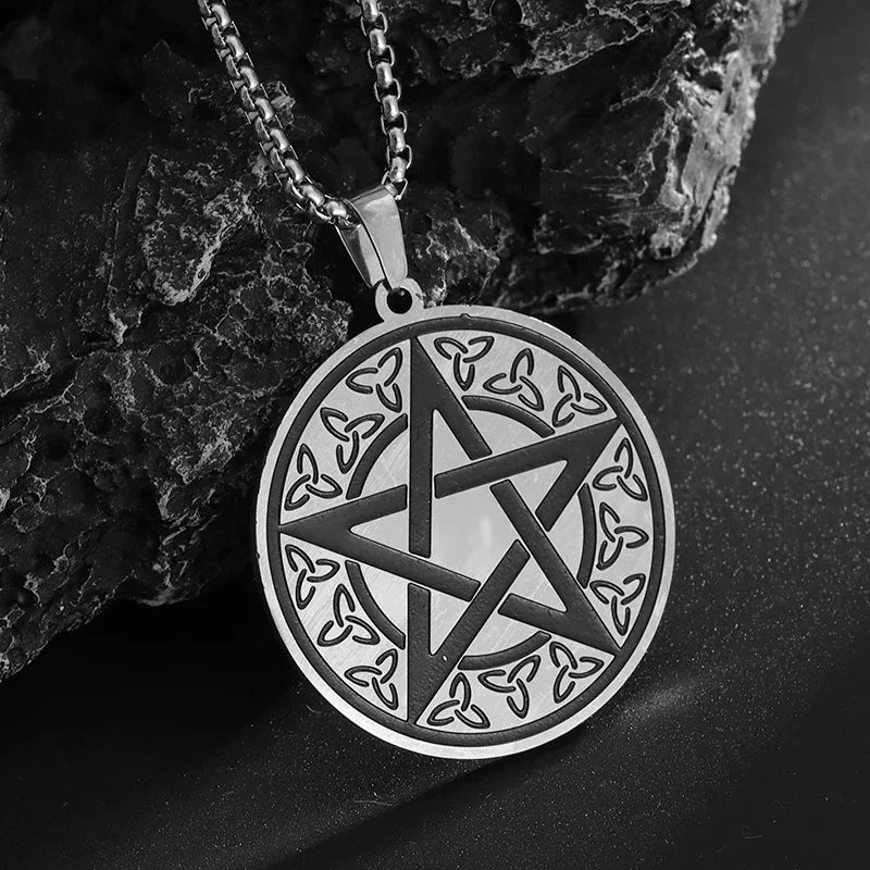 Stainless Steel Solomon Flower of Life Chakra Spirituality Necklace Archangel Sacred Geometry Metatron Pendant Jewelry Men Women
