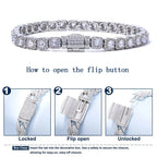 Fine 5mm Bling VVS1 Moissanite Tennis Necklace Iced out Brass Fashionable Hip Hop Style Men Women Bracelet With GRA Certificate