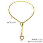 Heart O-Ring Chain Necklace — Stainless Steel