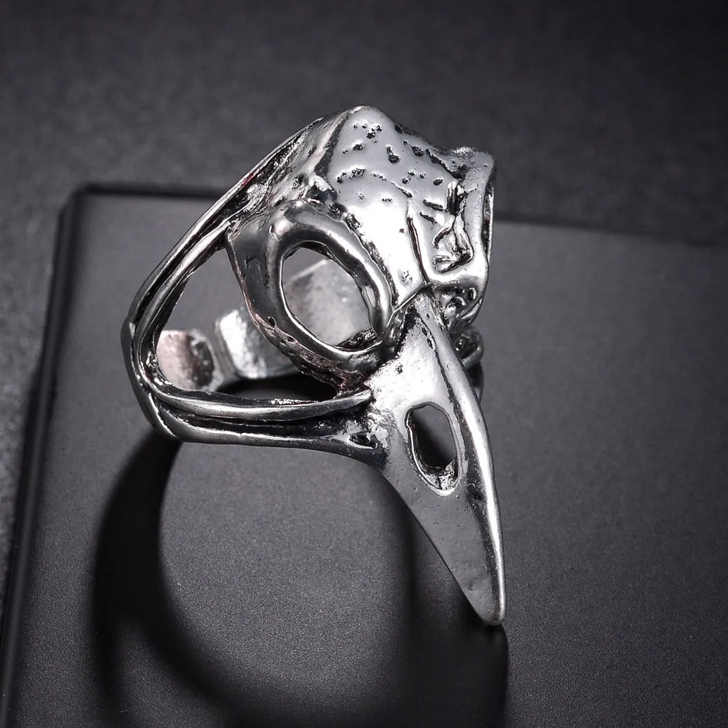 New Design Skull Crow Skull Ring Woodpecker Bird Men's Ring Punk Stylish Jewelry