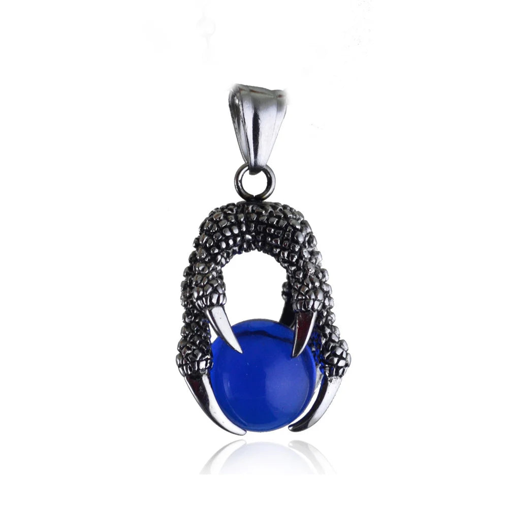 Dragon Claw Stone Pendant — Stainless Steel