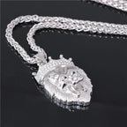 The Lion Head Alloy Men's Necklace Personality Crown Lion Hip Hop Rock Pendant Punk Fashion Jewelry Accessories