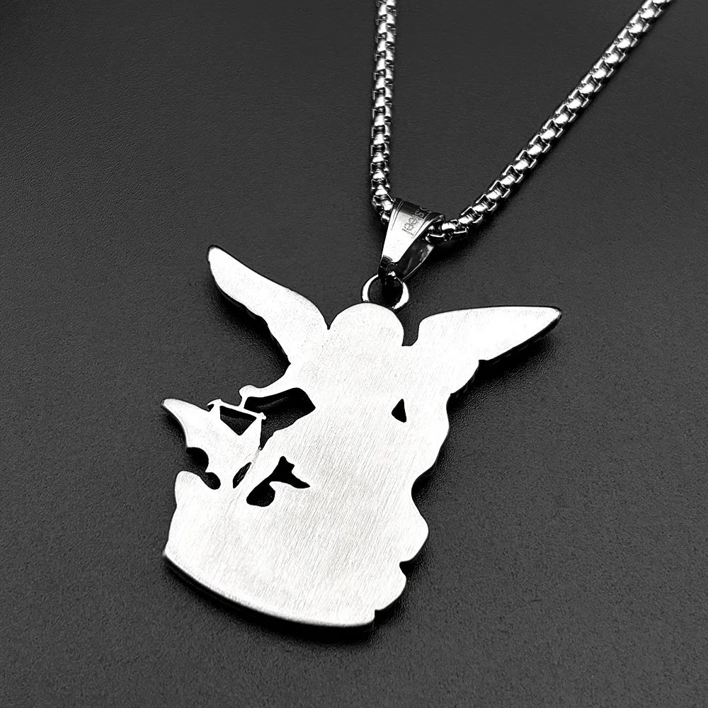 Archangel Michael Amulet Necklace — Silver-Tone