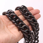 Cuban Black Chain 10-17MM Width Necklace Solid