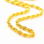 Men's 24K Gold (AU999) Bold Twisted Chain | Gold-inlaid twists, hammered texture with adjustable clasp