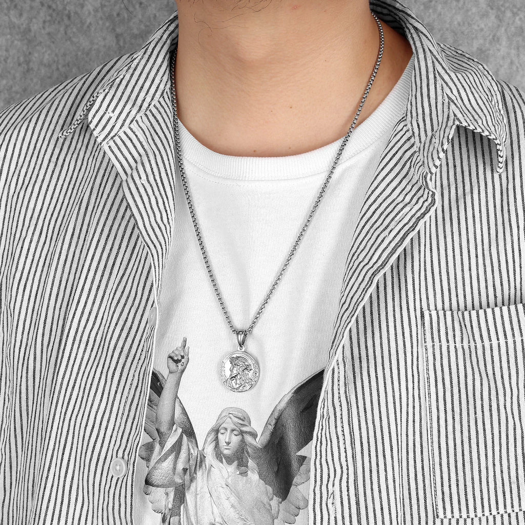 Jesus Minimal Pendant — Stainless Steel
