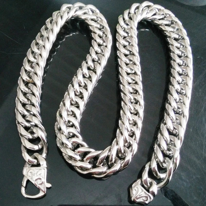 Double Cuban Link Necklace 16mm — Stainless