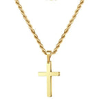 Cross Two-Tone Pendant Double Chain Necklace