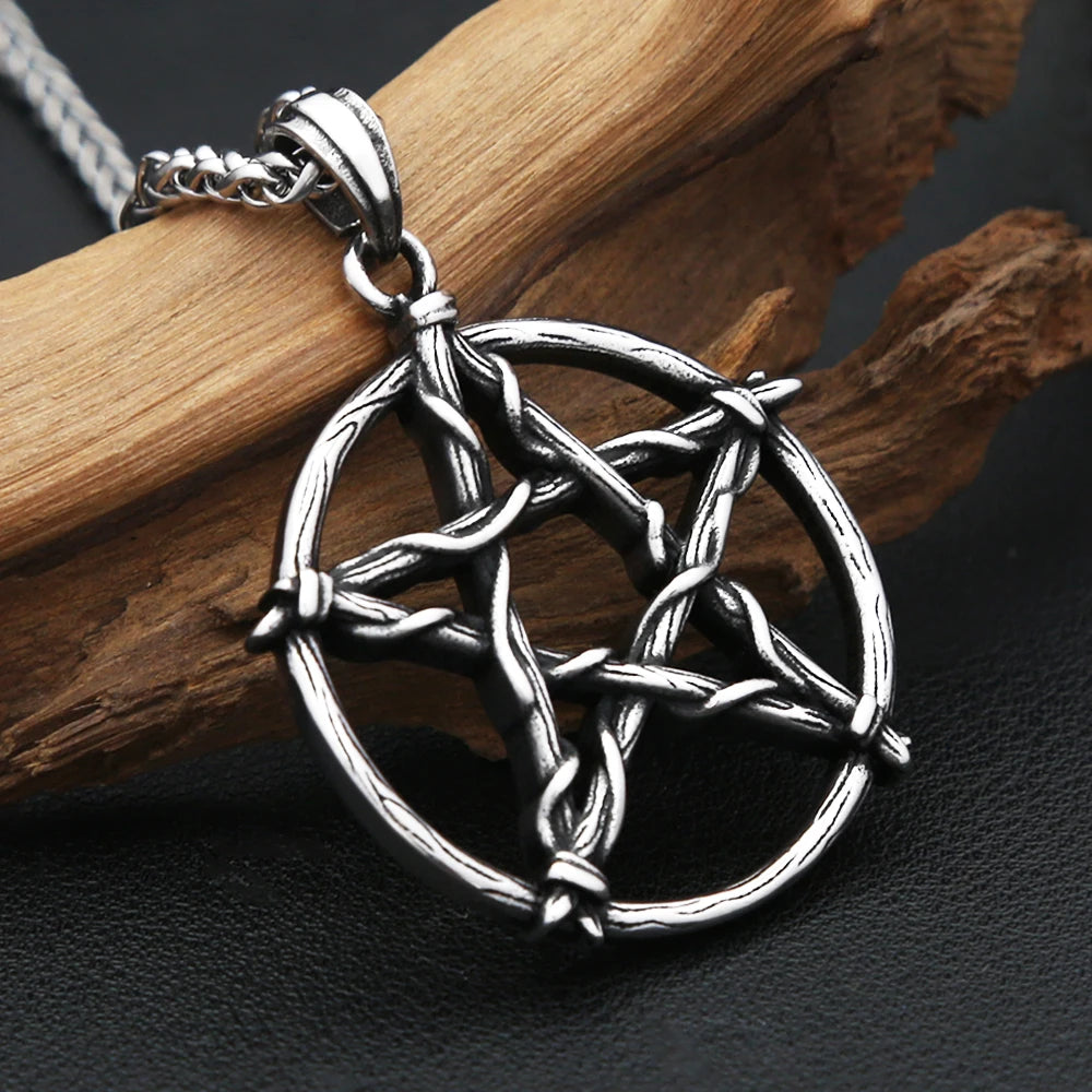 Star Steel Pendant Vintage David Punk Pentagram