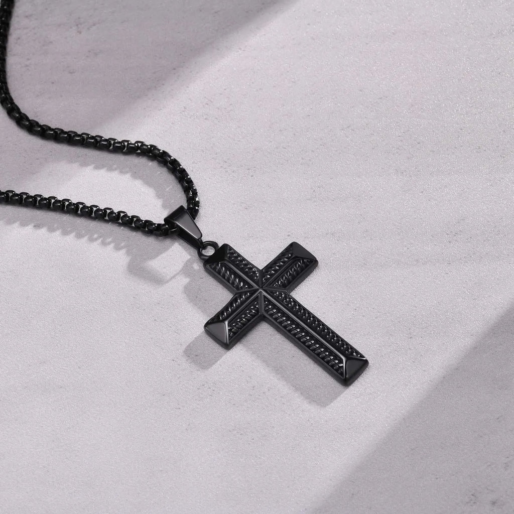 Cross Pendant Necklace — Stainless Steel