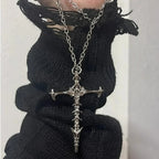 Skull Cross Silver Pendant Necklace
