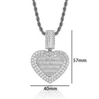 Iced Out Heart Photo Pendant Necklace