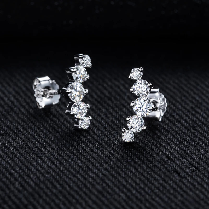 Iced Out Stud Earrings — 925 Silver