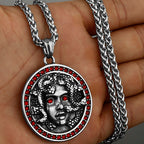 Neo-Gothic Skull Pendant Necklace — Stainless Steel