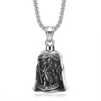 St. Christopher Bell Necklace Pendant Men's Cycling Lucky Charms Exorcism Jewelry Motorcycle Accessories