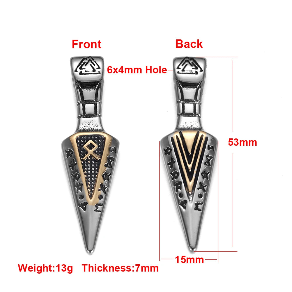 Norse Viking Rune Round Pendant Necklace — Stainless Steel