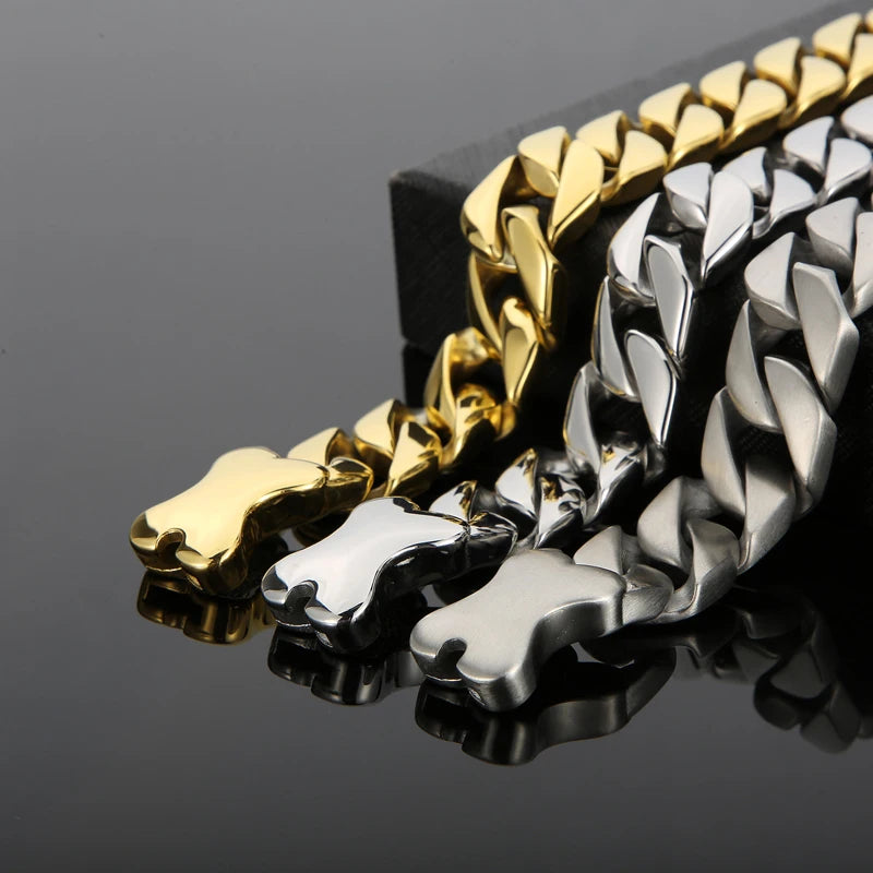 31mm Men's Heavy Bracelets Stainless Steel Cuban Chain Brushed Shiny Chunky Bracelet Bangle For Men Silver Color Jewelry