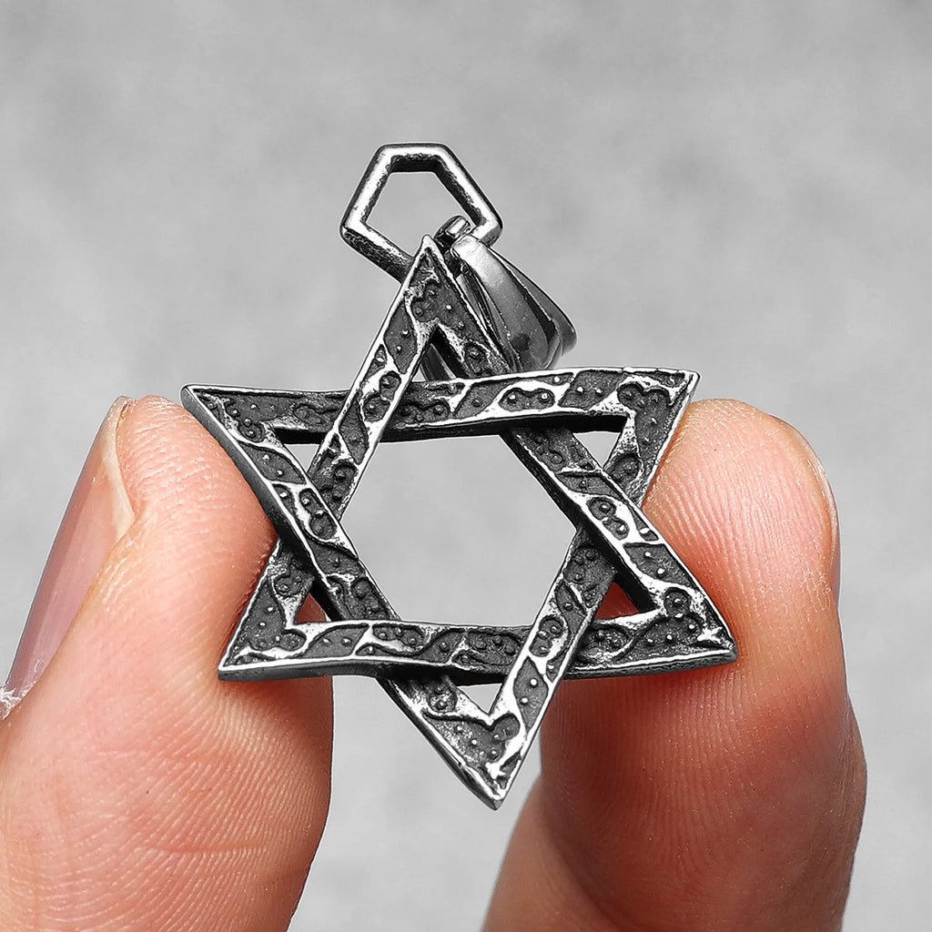 Star of David Pendant Necklace Stainless Steel