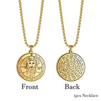 EUEAVAN Key of Solomon Necklace Double Side Third Pentacle of the Venus Protection Love Stainless Steel Necklaces Amulet Jewelry