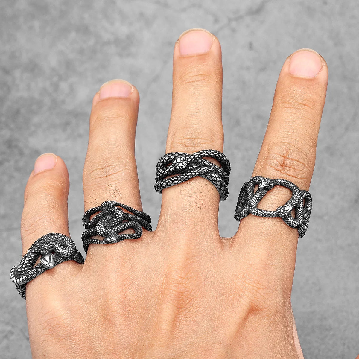 Gothic Snake Animal Ring — Stainless Steel