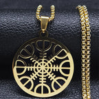 Viking Compass Pendant Necklace — Stainless Steel
