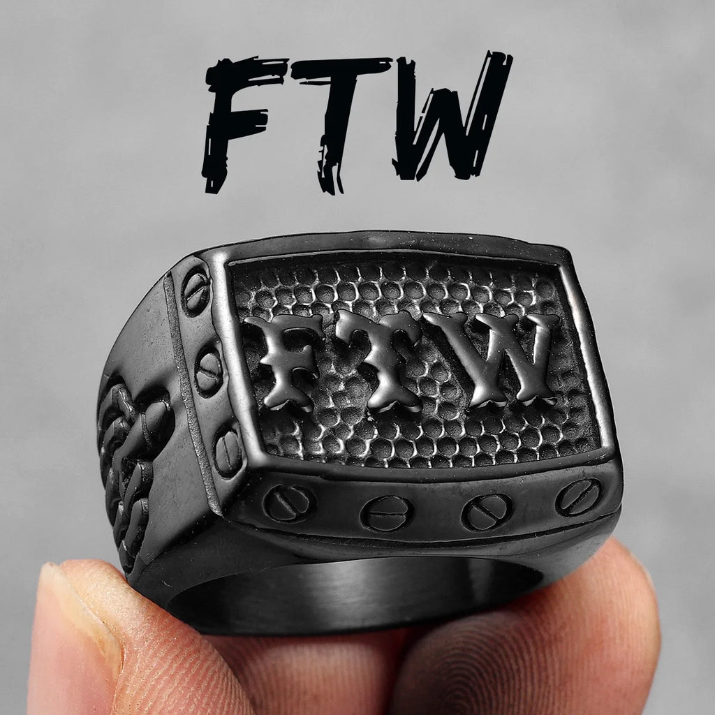 FTW Middle Finger Ring — Stainless Steel