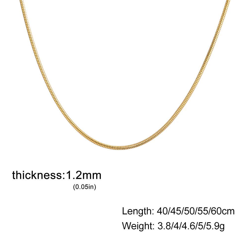 Skyrim Round Snake Chains Stainless Steel Necklace Men Women 40/45/50/55/60cm Length Unisex Hip Hop Punk Jewelry Gifts Wholesale