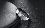 Moissanite Iced Out Wedding Ring — Silver-Tone