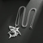 Hip Hop Silver Color Great White Shark Pendant Necklace For Men Stainless Steel Jewelry Gifts