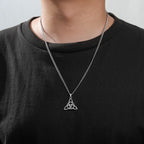 Celtic Trinity Knot Choker Necklace — Steel