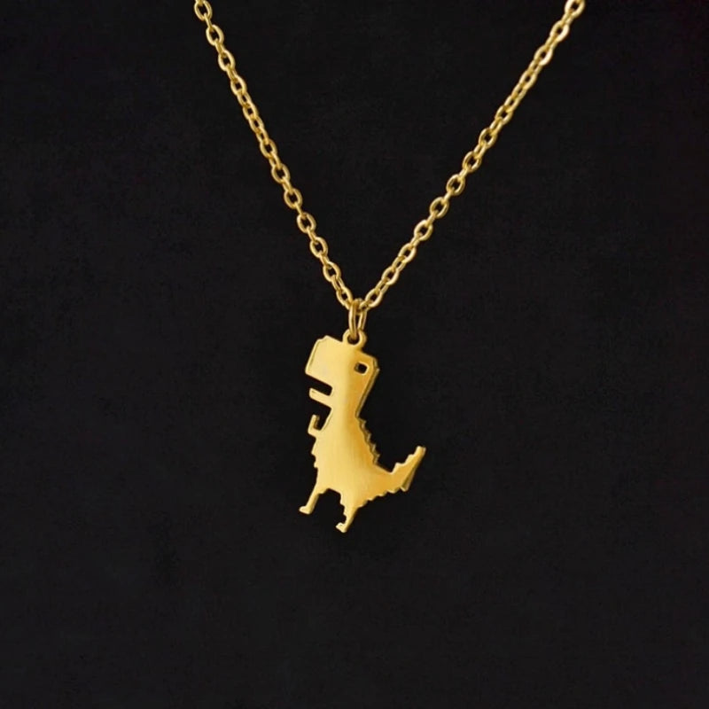 Dinosaur Stainless Steel Pendant Necklace