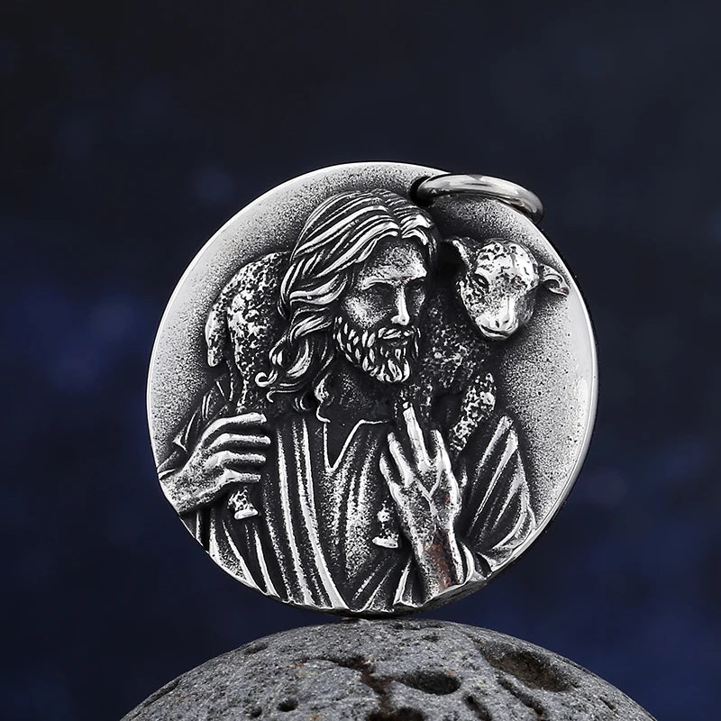 St. Christopher Archangel Michael Dragon Slayer Pendant Necklace