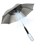 Sun Umbrella with Fan and Sprayer 8 Ribs Portable 3 in 1 UV Blocking Umbrella for Outdoor Summer Umbrella with Fan and