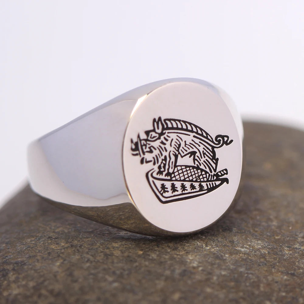 Boar Signet Ring — Stainless Steel