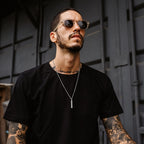 3D Bar Box Chain Pendant Necklace — Stainless Steel