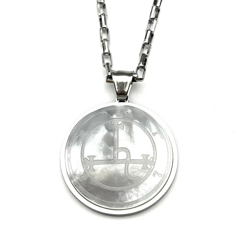 Gold Pendant Solomon Pillars Demonic Gods Shell